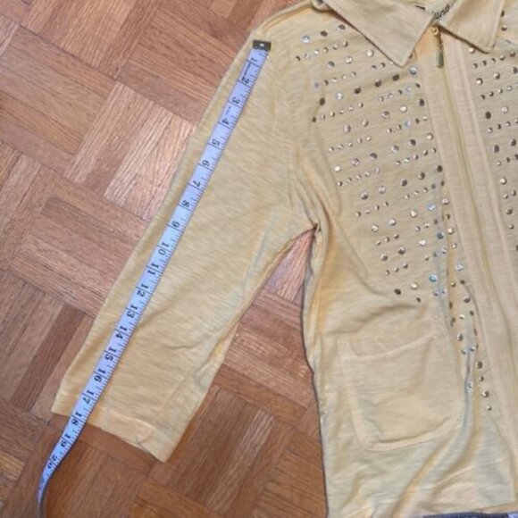 Casual Chic ONQUE Blouse Lightweight Zip-Up Top Medium Lightweight Spring Summer - Picture 8 of 9